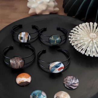 Bracelet noir (motif au choix)