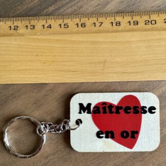 Porte clés Maîtresse en or